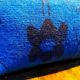 Vintage Wool Lumbar Pillow, Geometric Tribal Navy Cushion 12x20