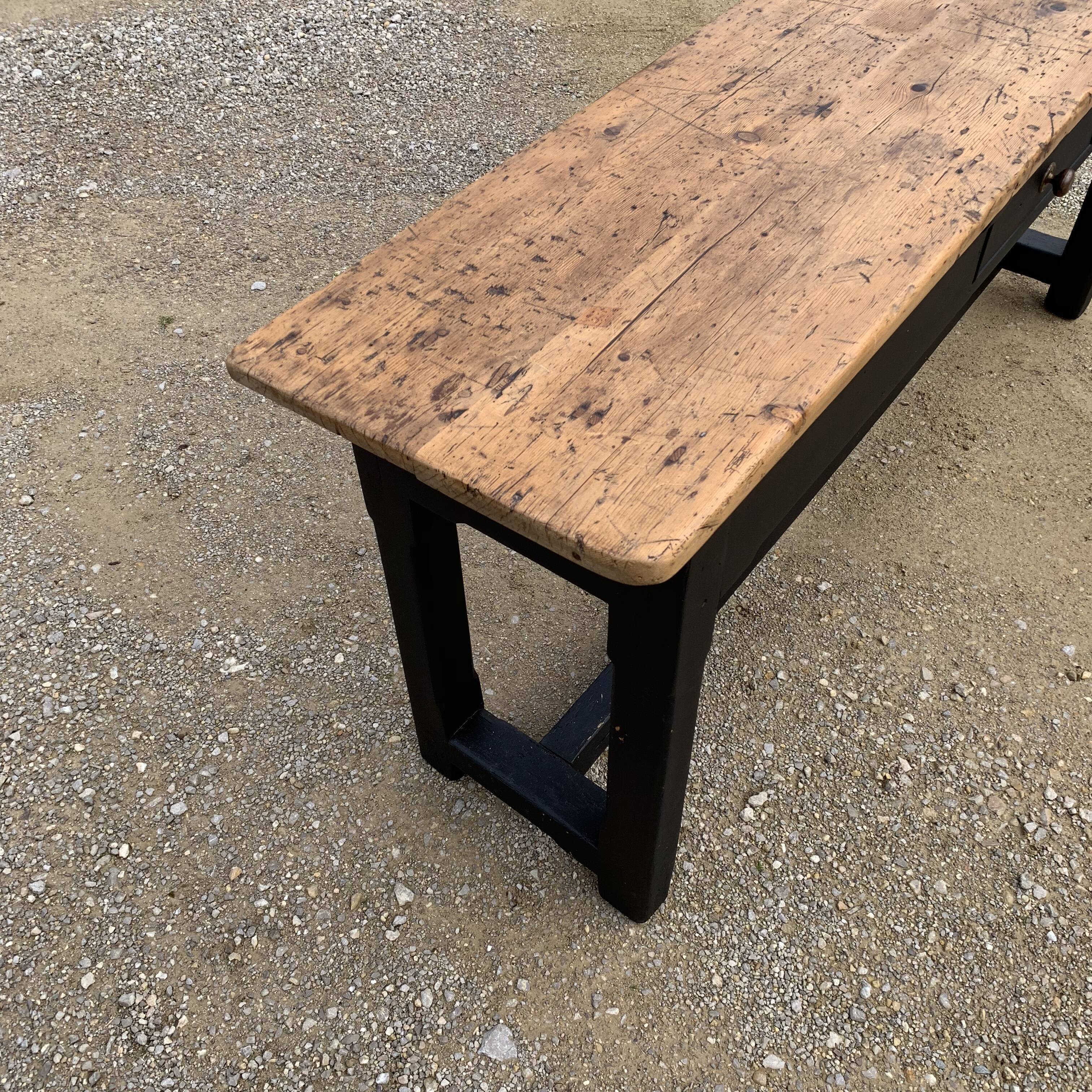 Old black wooden console