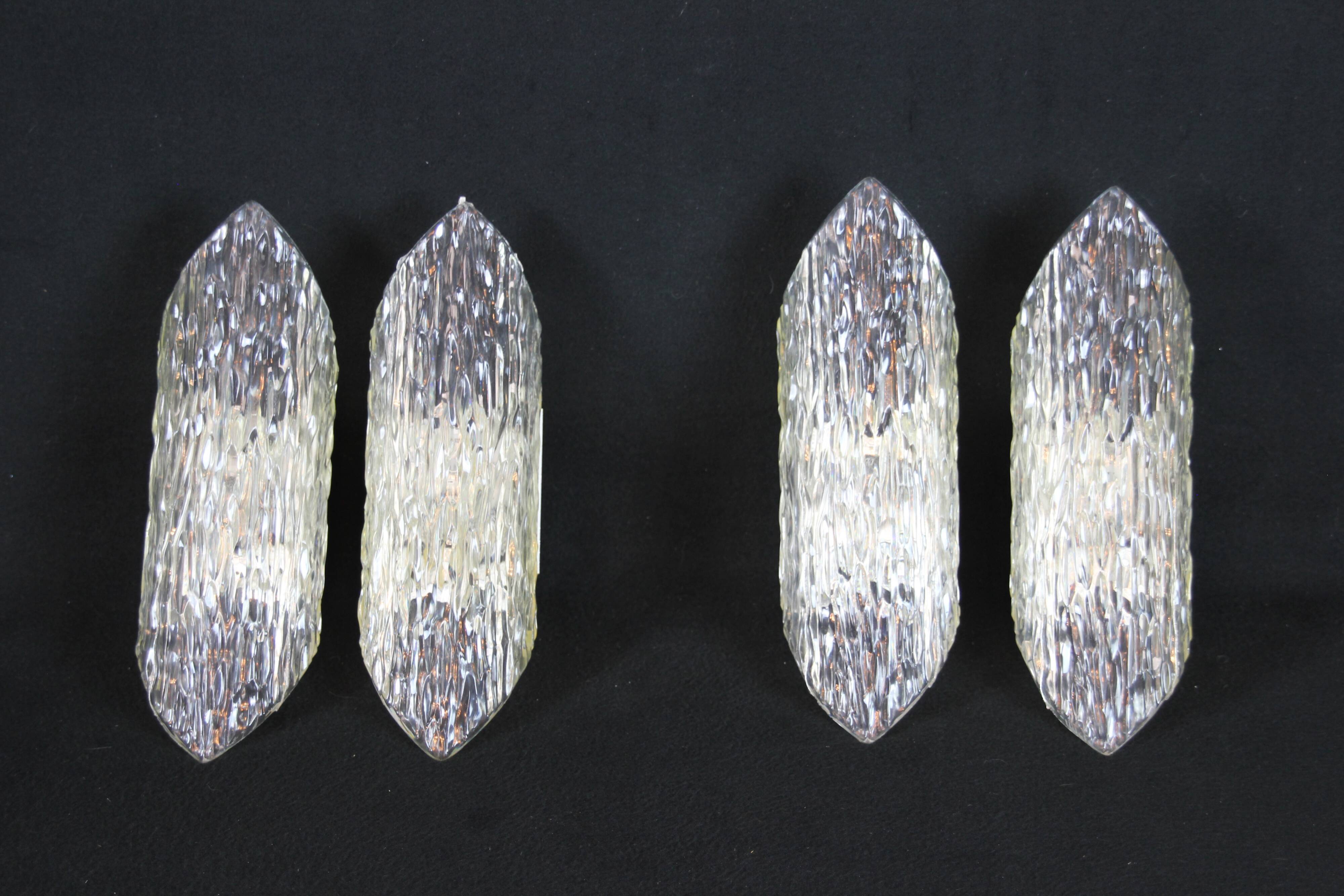 1970's perspex sconces, france - set of 4