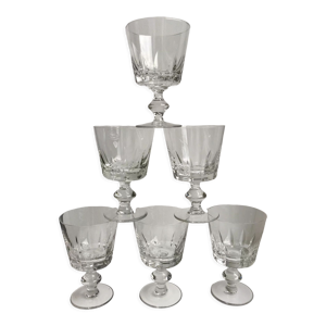 Lot de 6 verres à vin - cristal