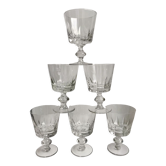 set of 6 crystal wine glasses early twentieth century