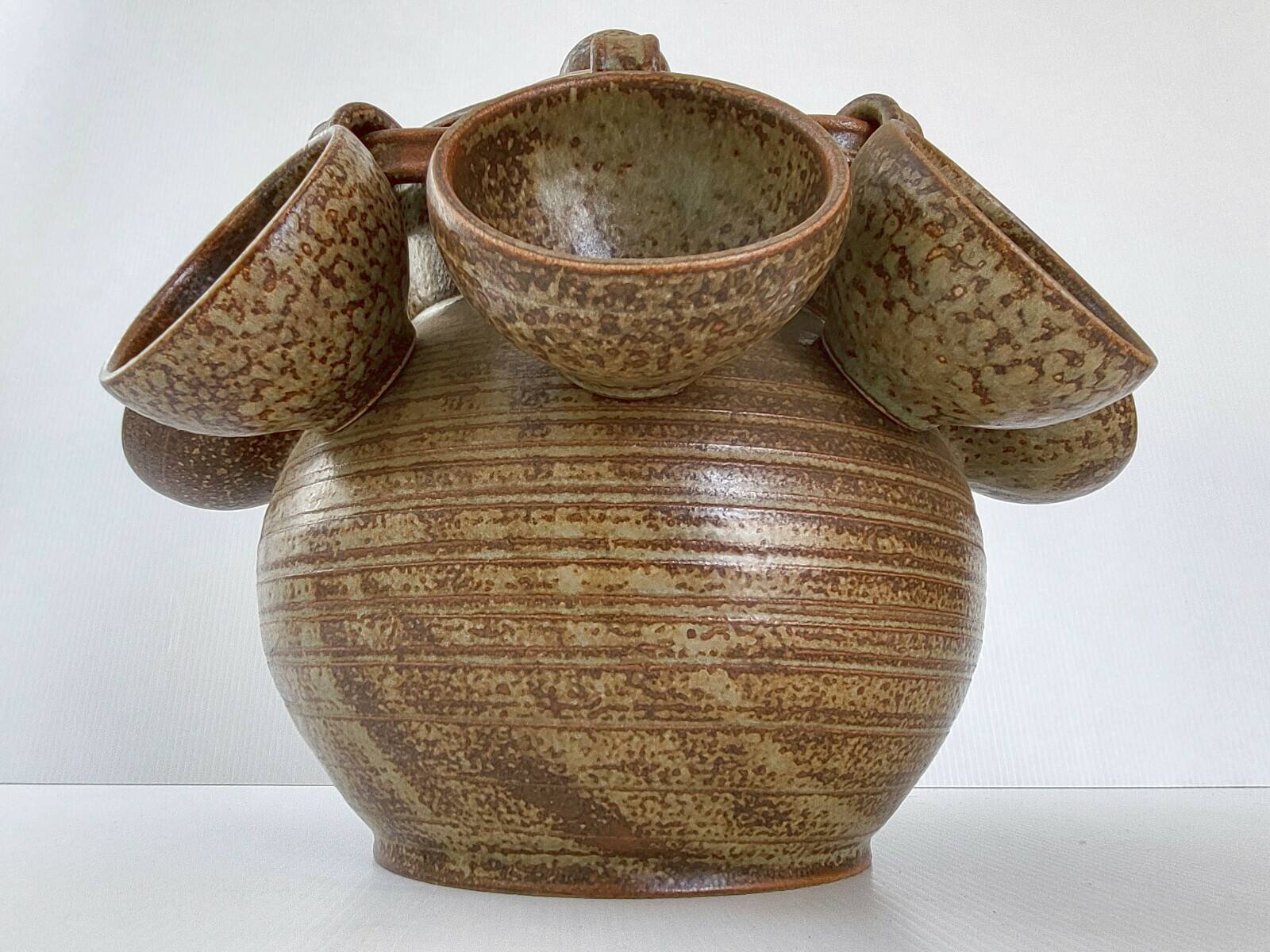 SERVICE A PUNCH/ SANGRIA VINTAGE 1970 IN STONEWARE KERALUC 70S 1970S 1970S
