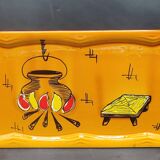 Long vintage ceramic plate from Poët-Laval