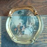 Photo holder frame golden wood lancret patinated