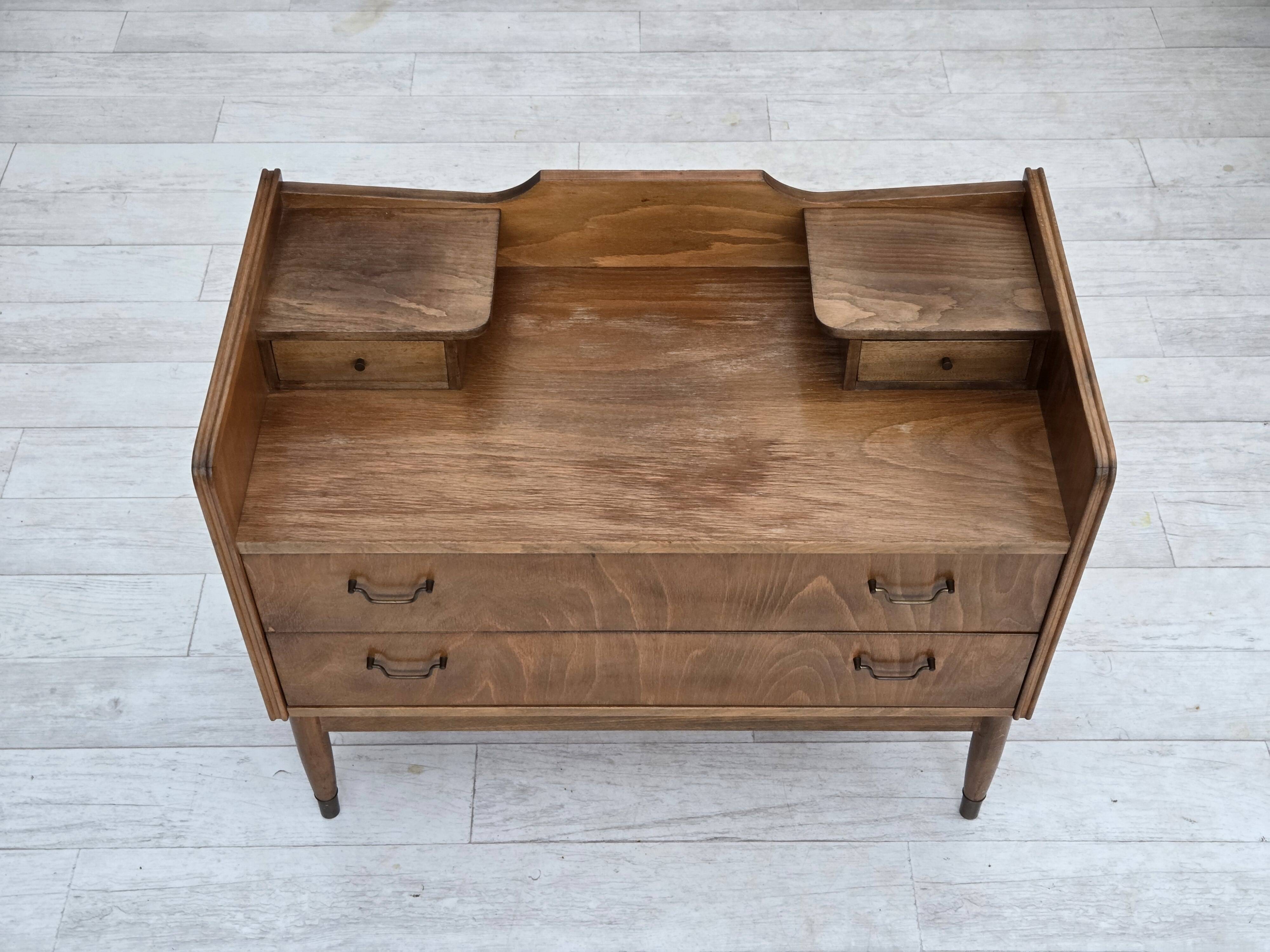 1970s, Danish chest of drawers, beech wood.