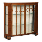 Antique Art Deco display cabinet in mahogany veneer, Italy, 20th century