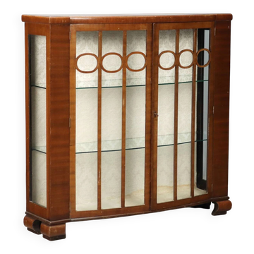Vitrine ancienne Art Déco en placage d’acajou, Italie, XXe siècle