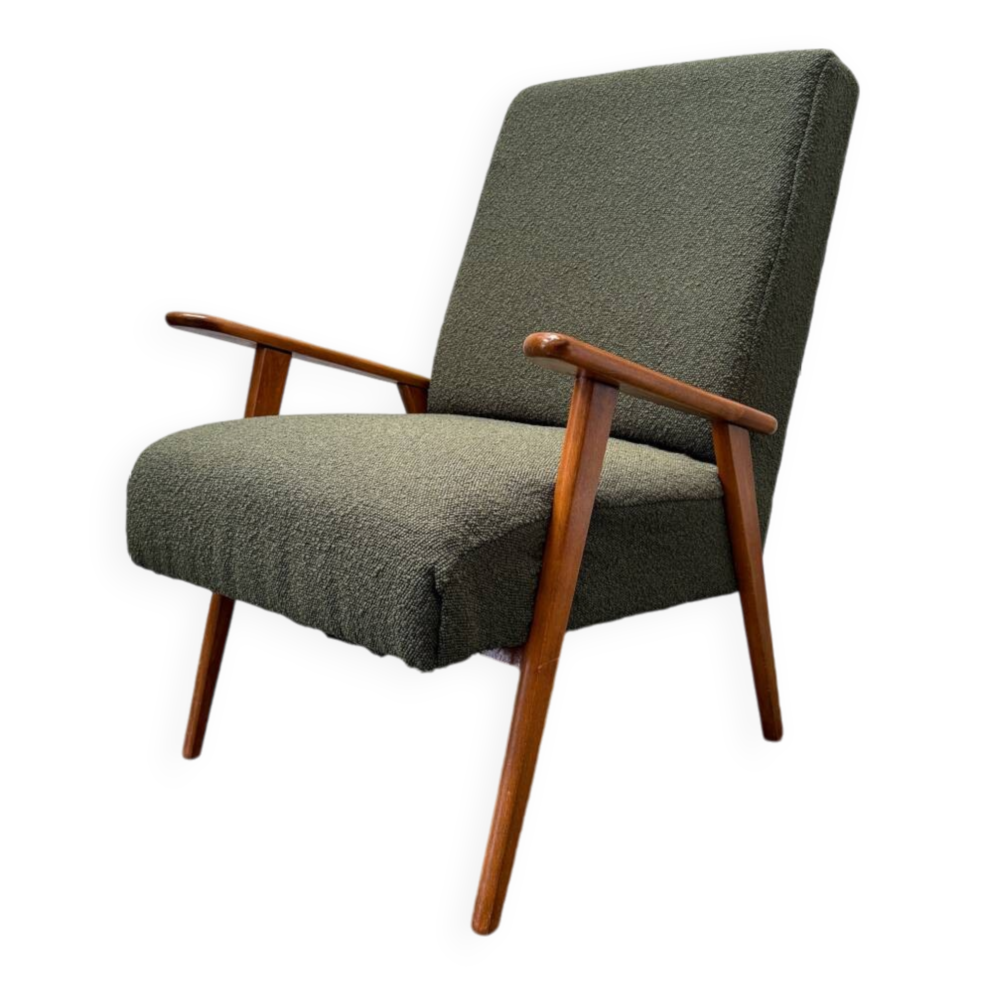 Scandinavian khaki armchair