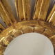 Vintage sun mirror in wood and gold resin 43 cm