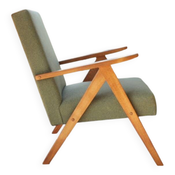 Scandinavian armchair moss green zig zag modern design VAR
