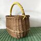 Vintage basket in woven wicker and scoubidou wire