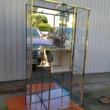 Showcase shelf, brass bar and mirror 70