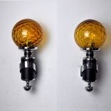 Pair of Murano wall lamps, Italy, 1970