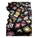 70's multi-colored crochet blanket