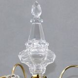 Pair of Girandoles / Chandeliers Bbronze & Crystal Louis XV Style 4 Lights