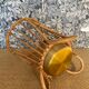 Porte-parapluie en bambou et rotin avec plateau en métal, dans le style de Franco Albini, Italie, années 1960.