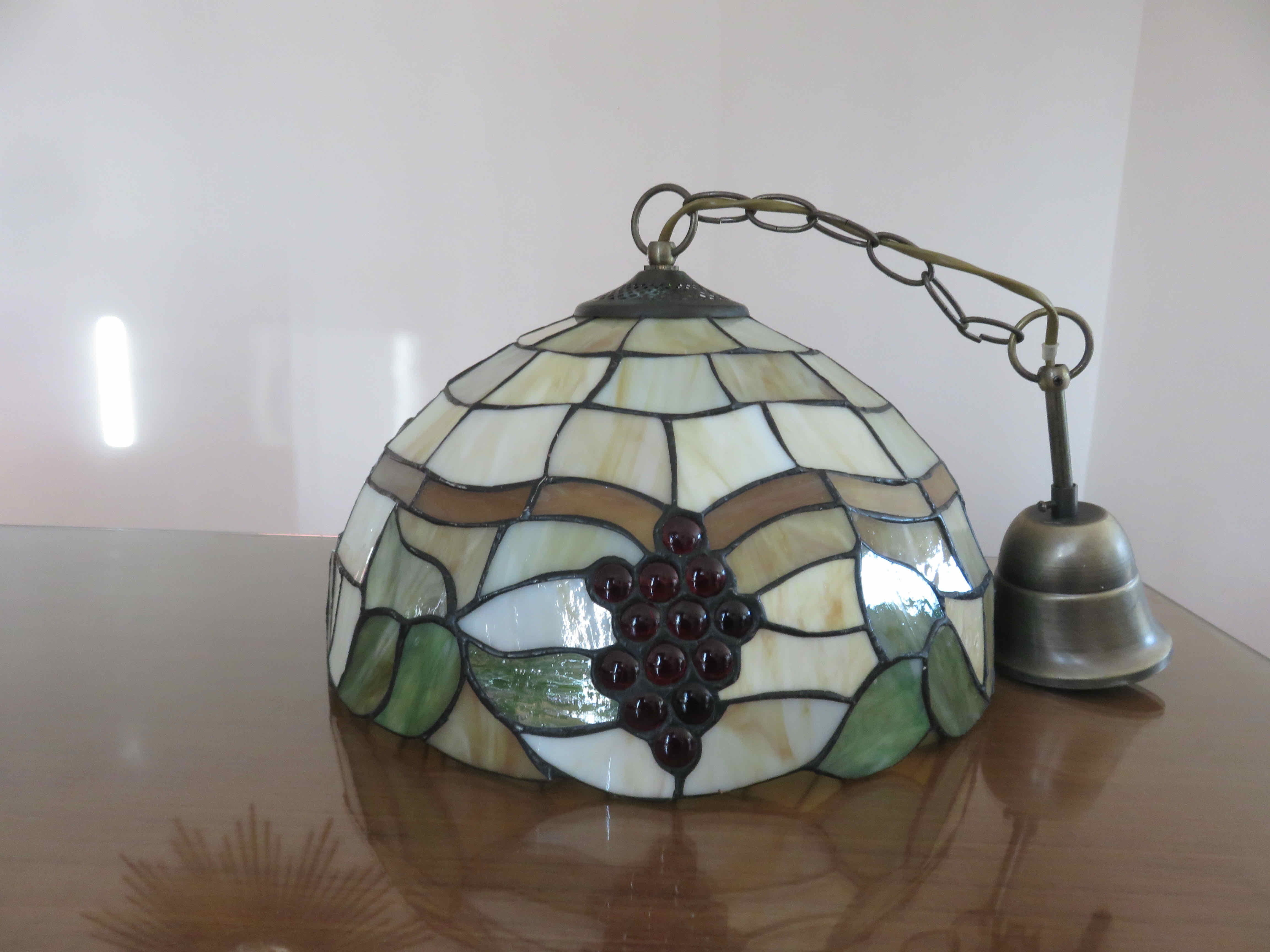 Art deco pendant lamp in glass paste 70s