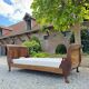 Bench, Rest Bed In Mahogany With Swan Neck Empire Style XIX Eme Century