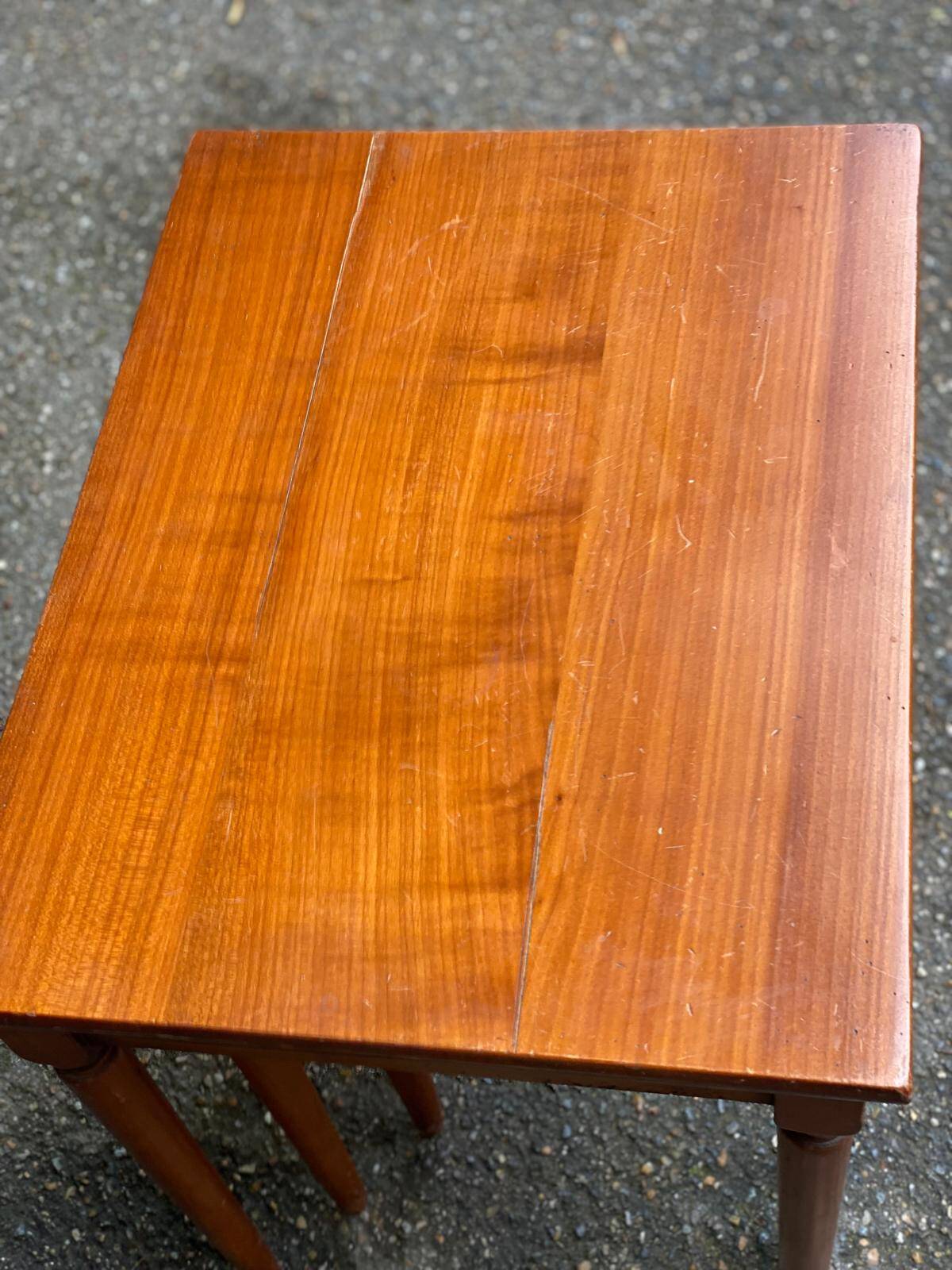 3 Louis XVI nesting coffee tables in solid wood