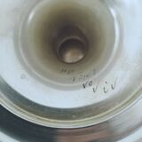 Coupe à fruits verre et métal argenté-vermeillé