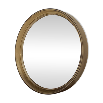 Miroir circulaire en plastique, brun fumé, années 70