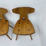 Jacob Kielland-Brandt dining chairs solid pine Denmark , 1960s