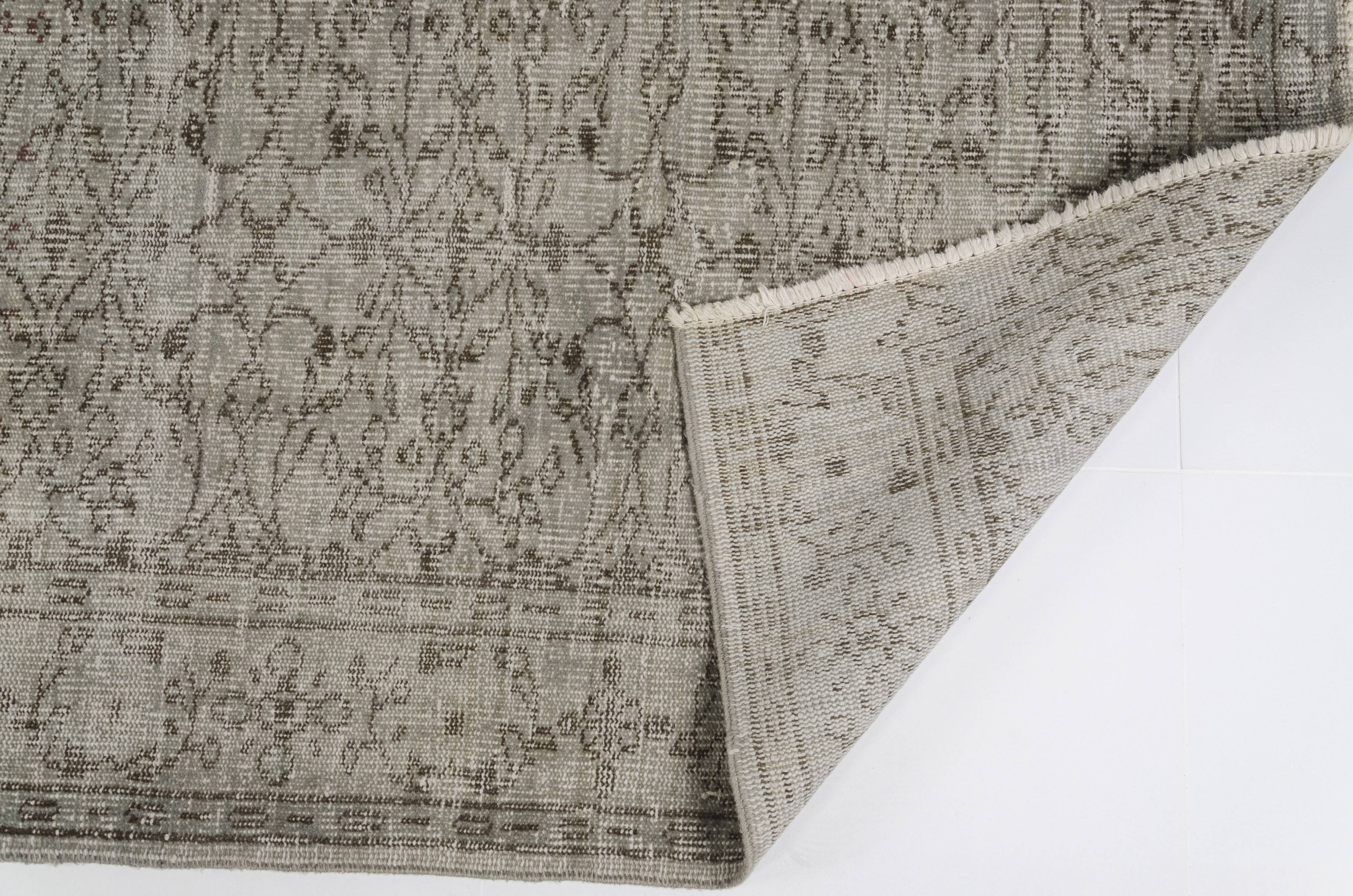 Grey Vintage Antique Wool Rug sku2384