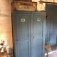 Double factory locker with shelves