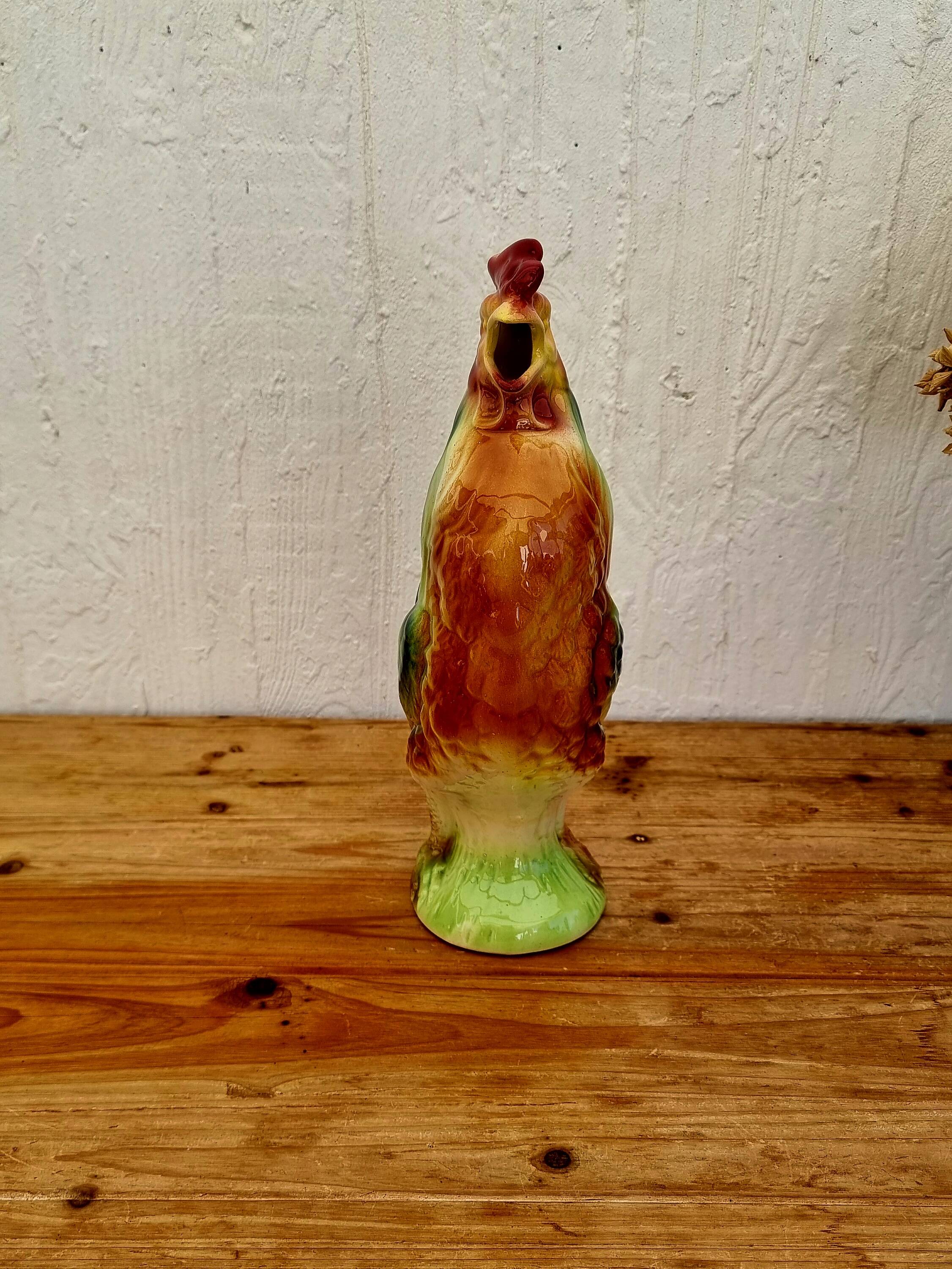 St-Clément barbotine rooster pitcher