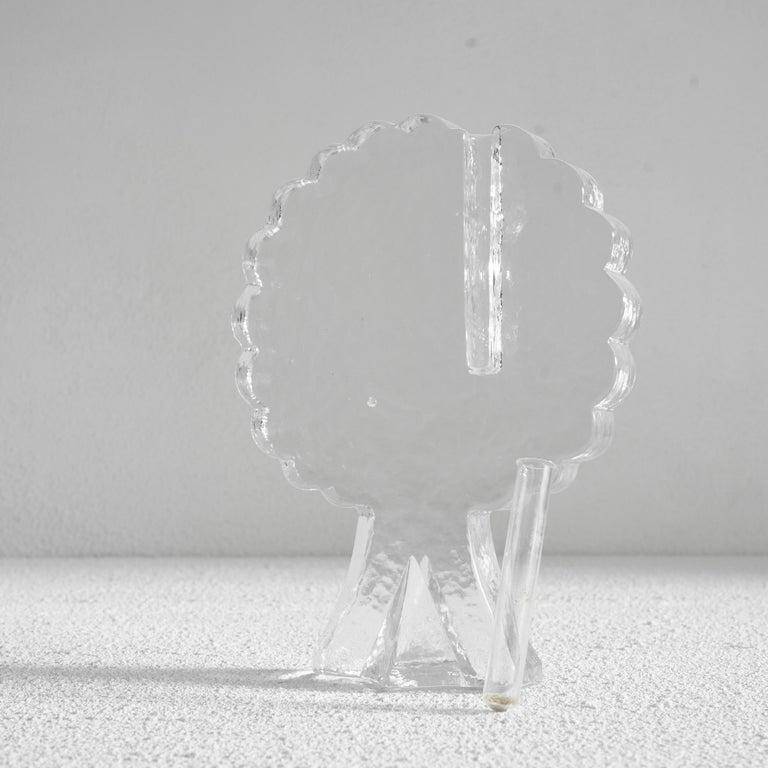 Tree-shaped soliflore vase in solid glass mid-century