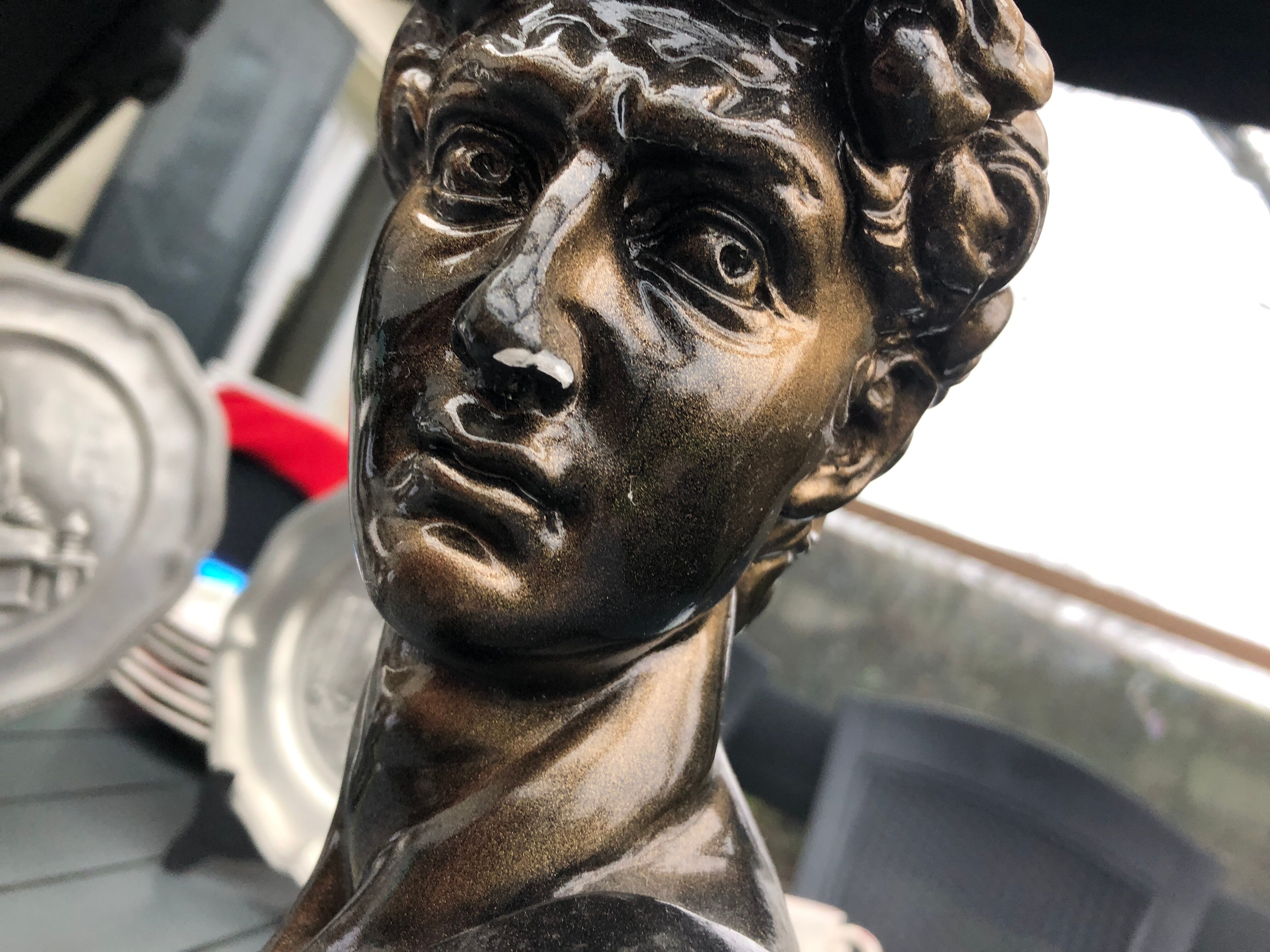 Plaster bust imitation bronze of David