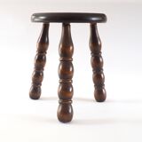Tabouret tripode bois perlé