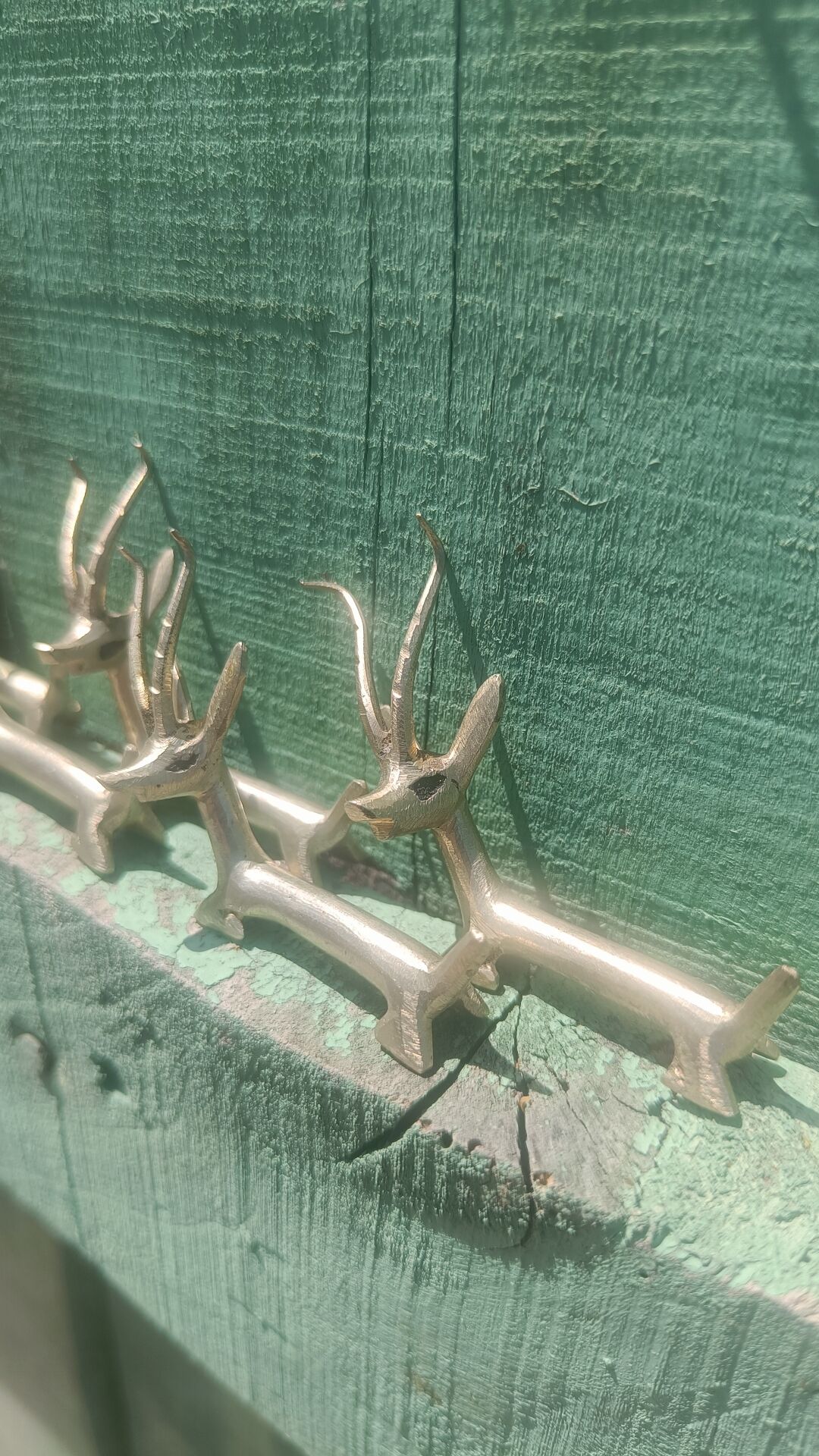 Solid brass knife holder gazelle antelope