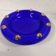Vintage enamelled longwy blue and gold pocket cup