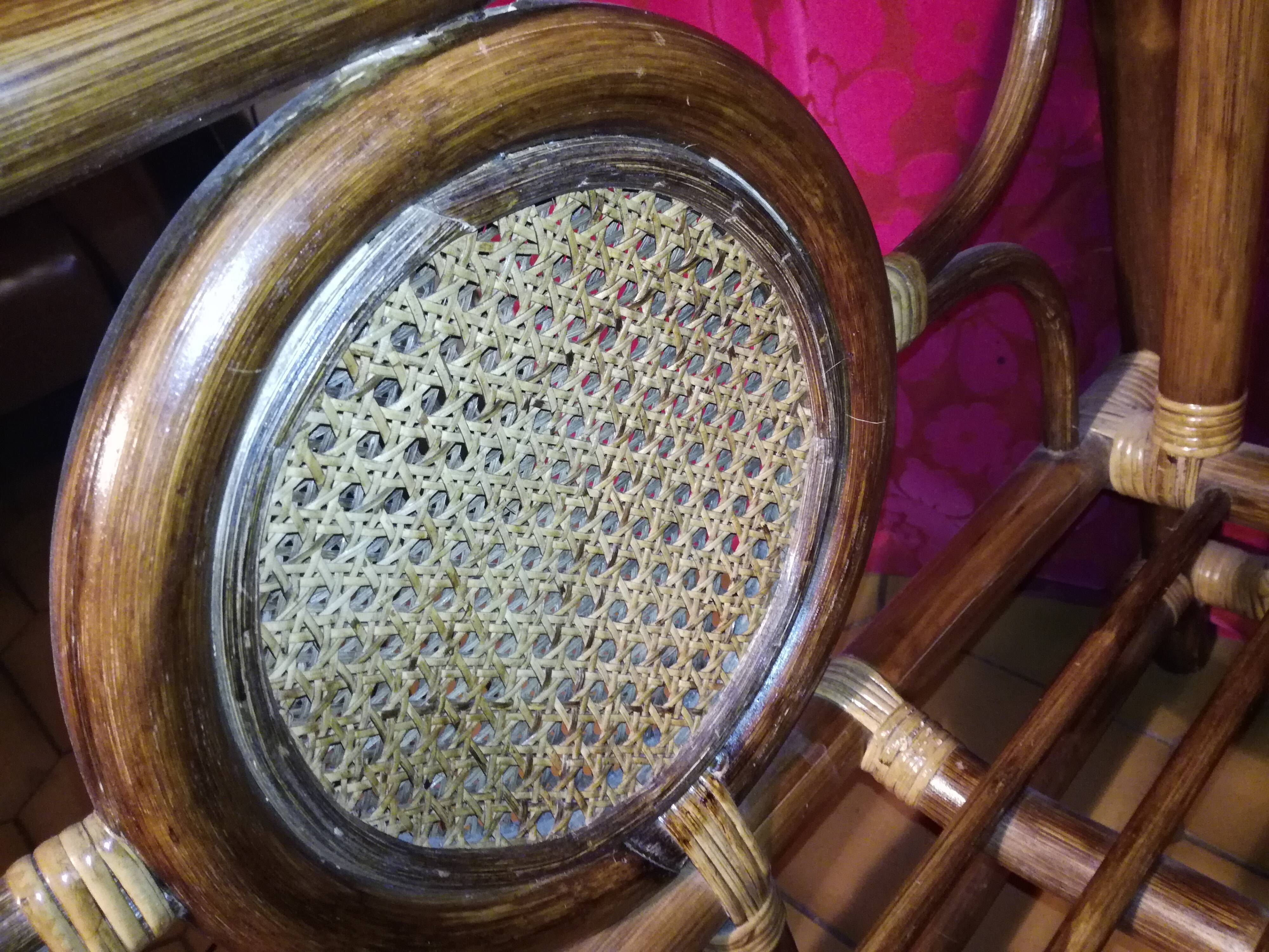 Bamboo and caning bench