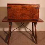 Renaissance Bargueno in Walnut and Fruitwood Marquetry - 16th Century