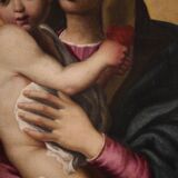 Tableau ancien Vierge à l'Enfant du XVIIe siècle