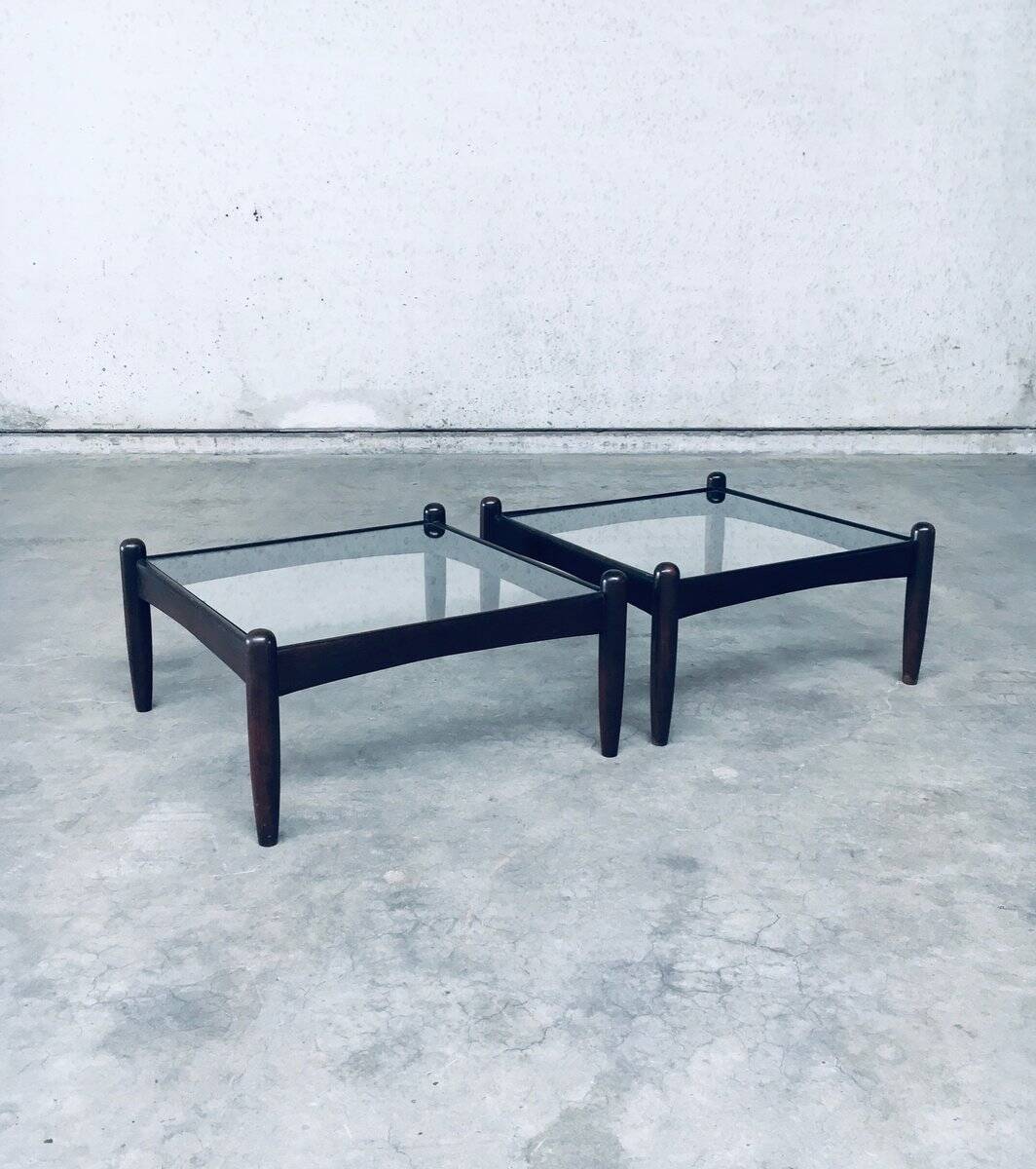Mid-Century Modern Design Low Side Table Set, Sweden, 1960s, Set of 2