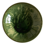 Aegitna hollow dish in green glazed earthenware Vallauris 1960