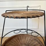 Metal and rattan dessert table Raoul Guys for Airborne 1950