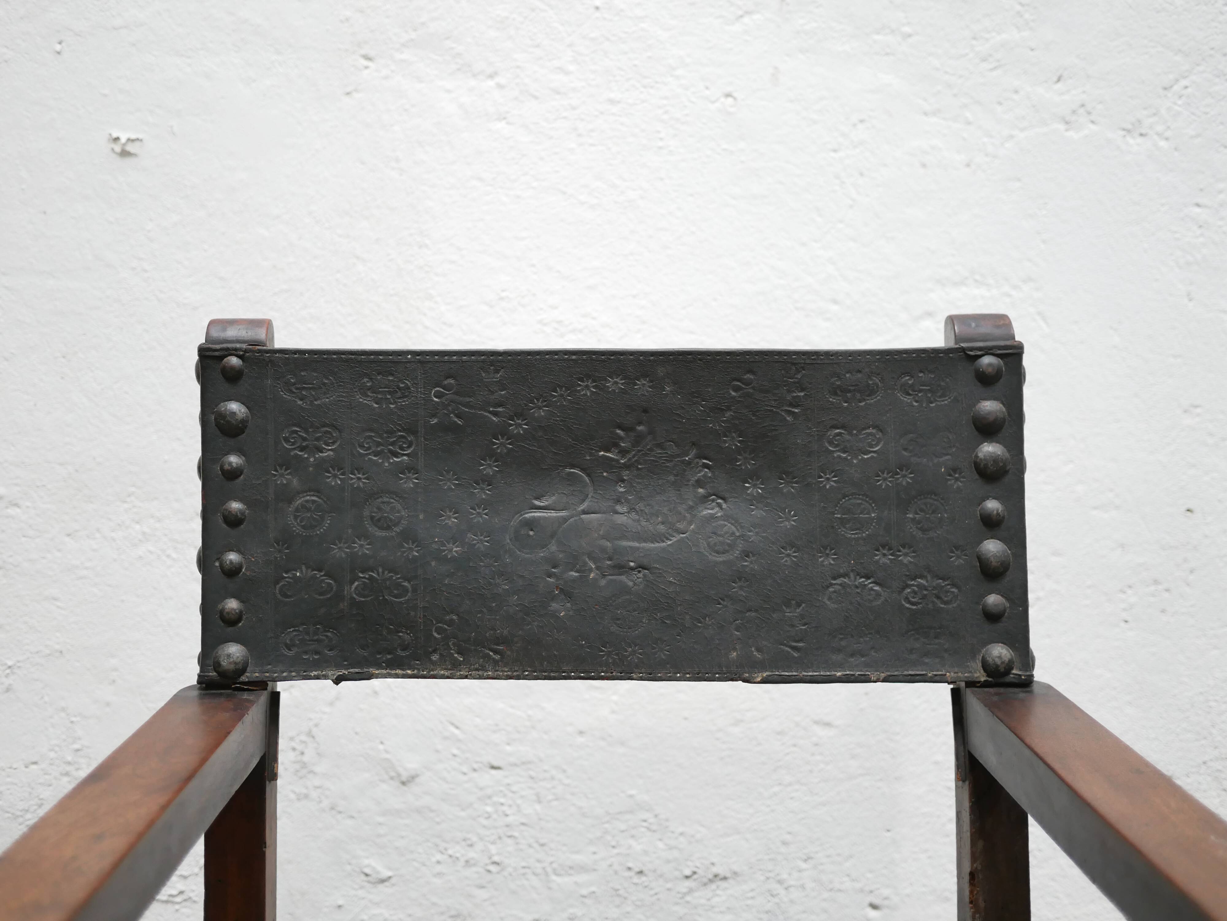 Wooden chest armchair, XIX th