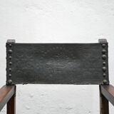 Fauteuil coffre en bois, XIX ème