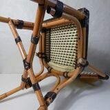 Bistro chair medallion in rattan and scoubidou