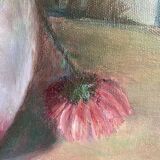 Ancient painting, still life in the cosmos , signed and dated 1991.
