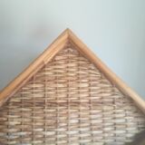 Vintage corner rattan shelf