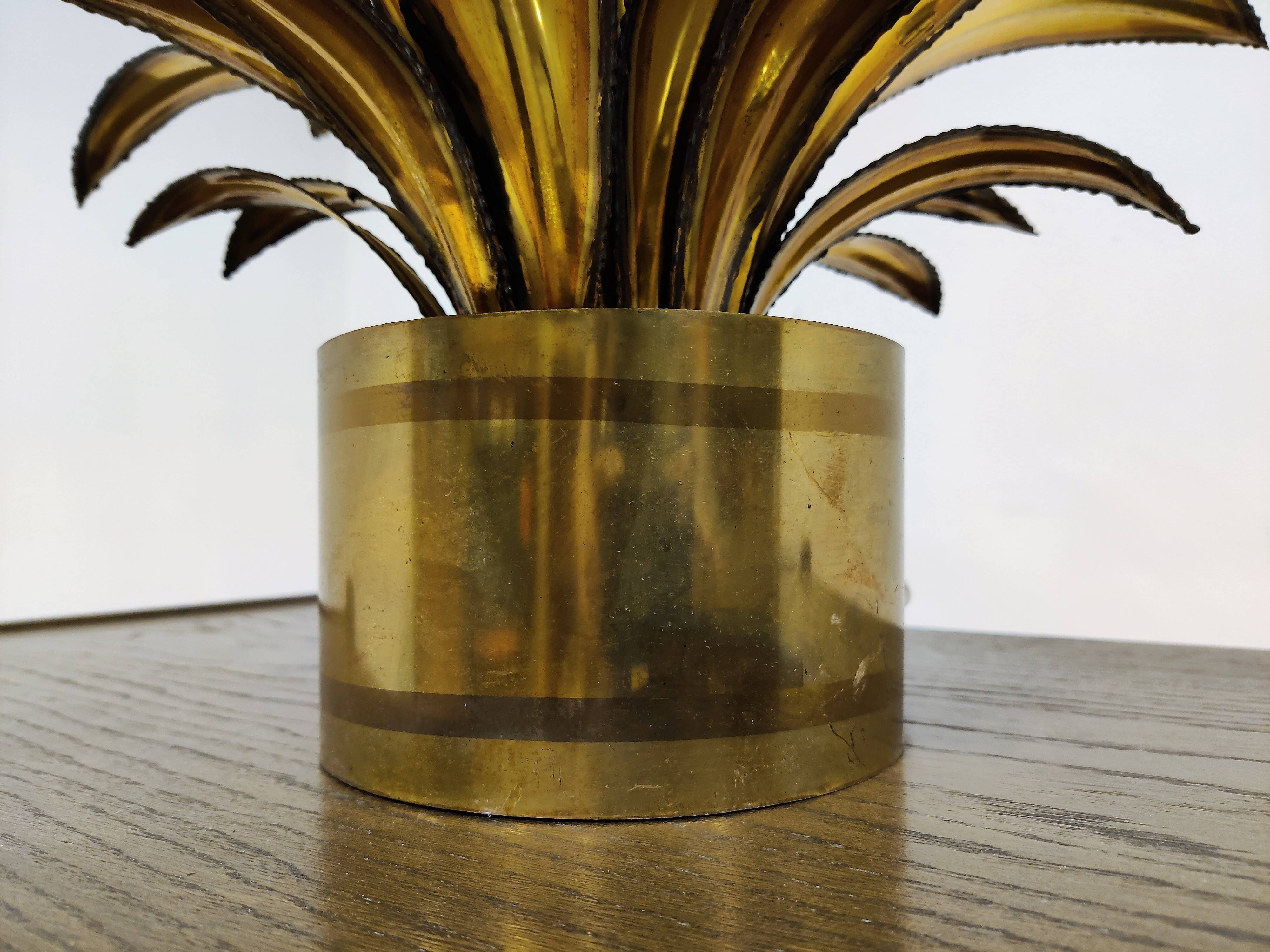 Lampe de table fleurie Maison Jansen, années 1970