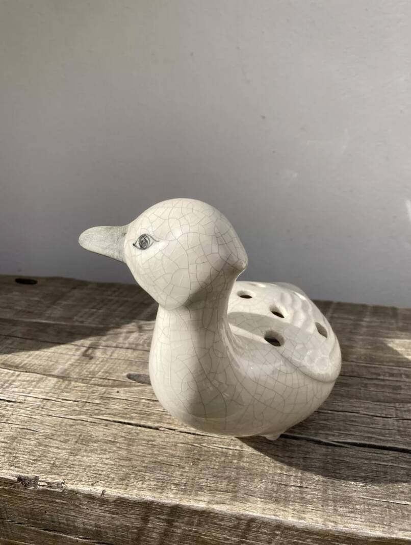 Canard en céramique blanc