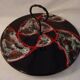 Cheese platter Vallauris glazed ceramic black red A035