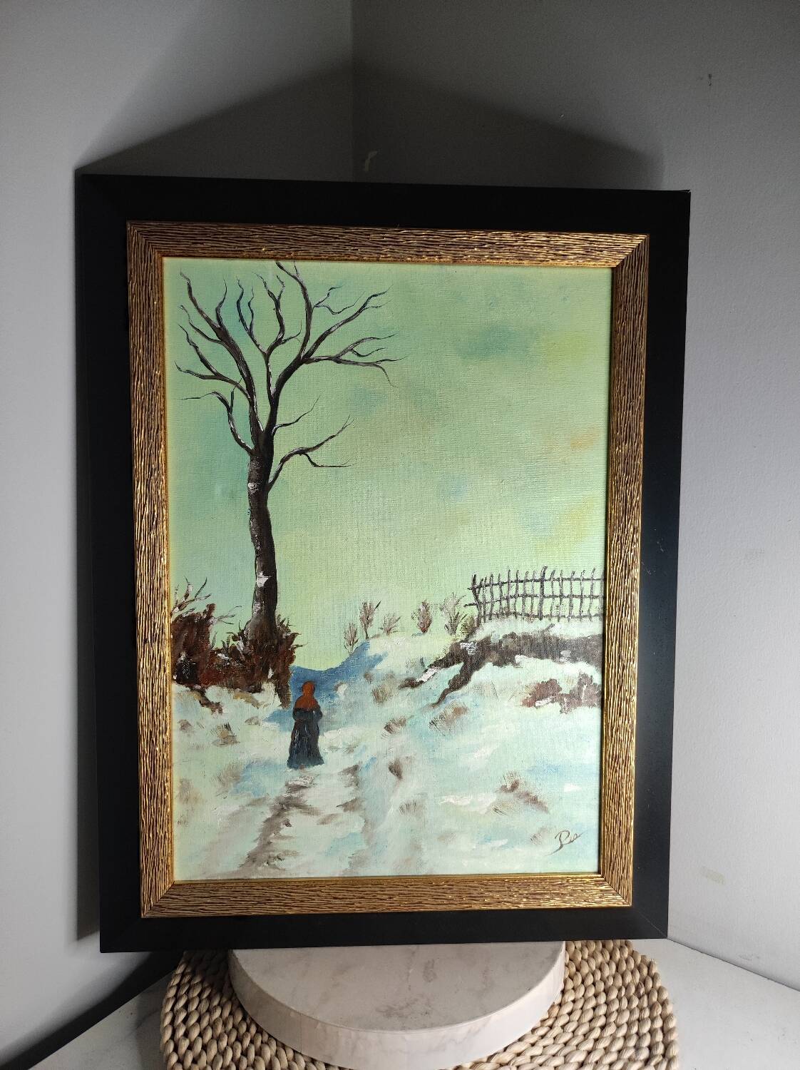 Winter landscape painting