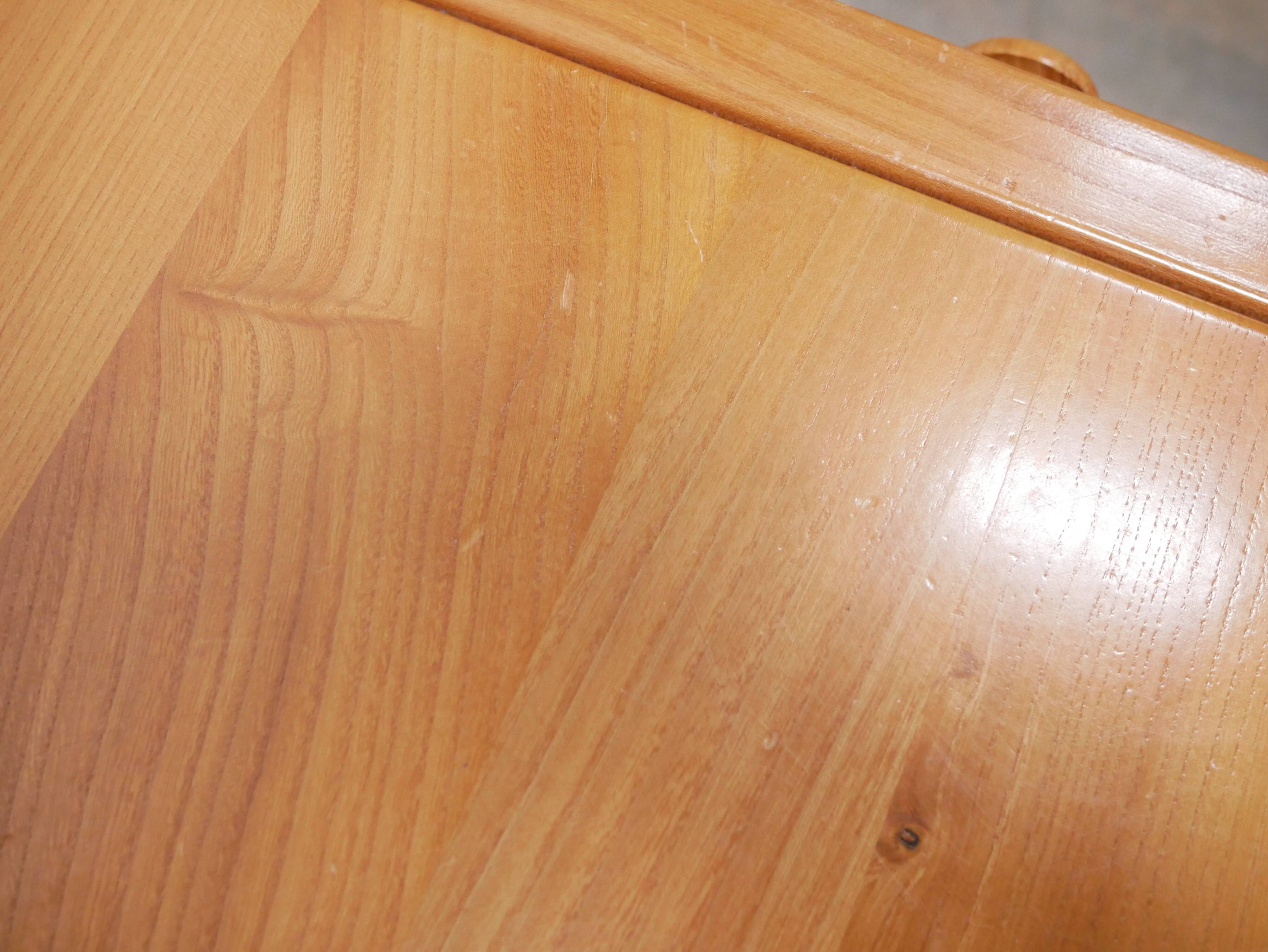 Vintage elm dining table by Maison Regain